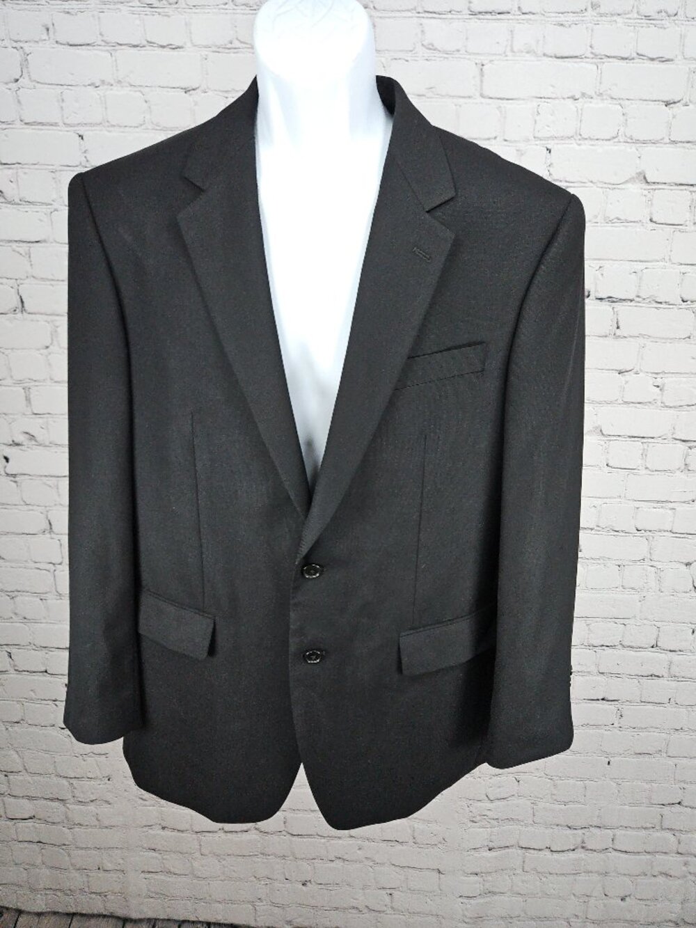 Croft & Barrow Black 2 Button Single Vented Notch Blazer Sport Coat 40R